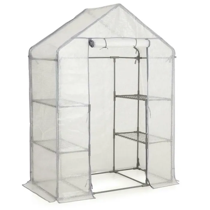 Reinforced PVC Greenhouse Cover with Rollable Zippered Door, High-Quality Mesh-Lined Design