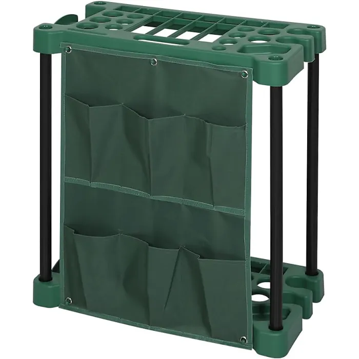 Rectangular Tool Storage Rack for Garage & Garden, Organizes Up to 40 Tools with Slots
