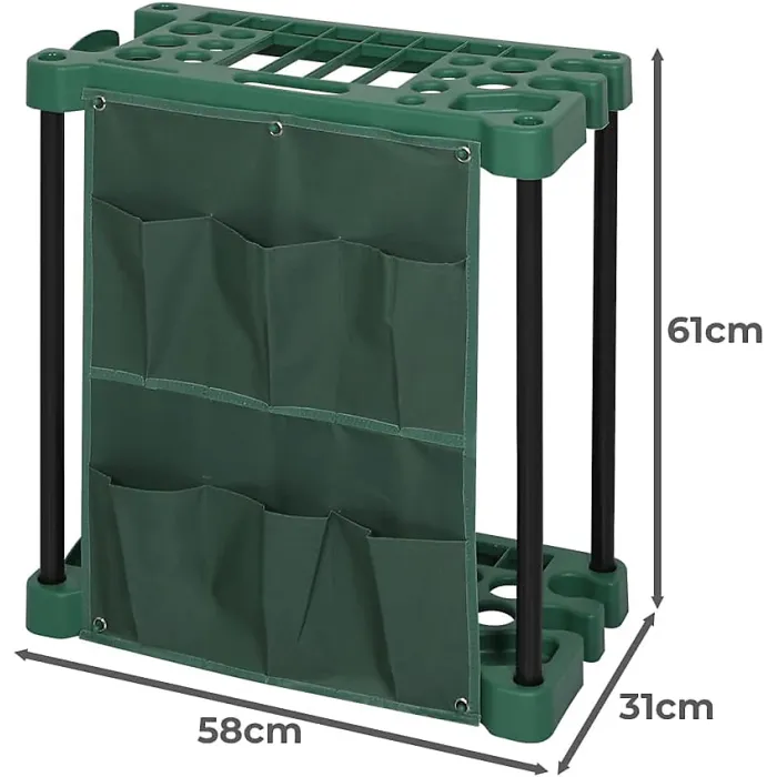 Rectangular Tool Storage Rack for Garage & Garden, Organizes Up to 40 Tools with Slots