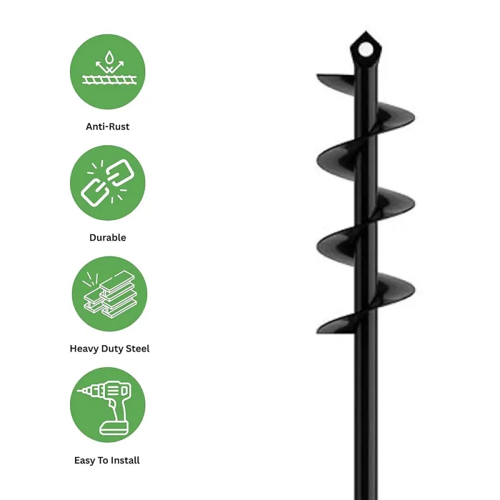 Planting Auger Drill Bit for Garden 4cm Diameter x 22cm Deep Hole Digger Drill Ideal for Bulbs Seedlings Stakes