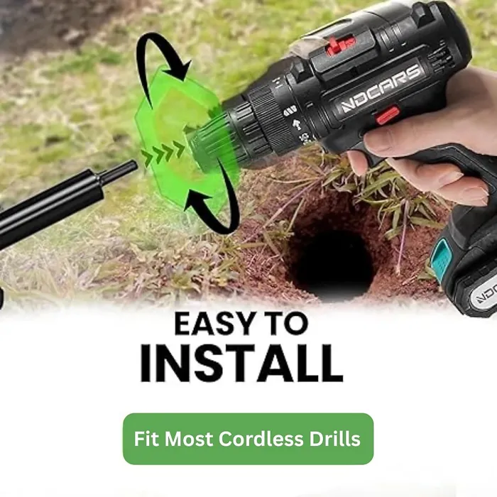 Planting Auger Drill Bit for Garden 4cm Diameter x 22cm Deep Hole Digger Drill Ideal for Bulbs Seedlings Stakes