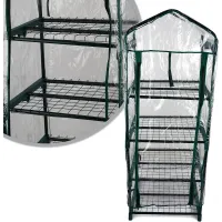Compact 4 Tier Greenhouse with Transparent Cover Mini Vertical Greenhouse for Patio Balcony or Garden Plant Shelves