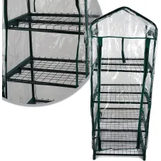 Compact 4 Tier Greenhouse with Transparent Cover Mini Vertical Greenhouse for Patio Balcony or Garden Plant Shelves