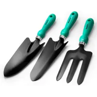 Keplin 3pc Garden Tool Set Carbon Steel Blades & PP Handles Includes Trowel, Transplanting Trowel & Fork Durable & Weatherproof