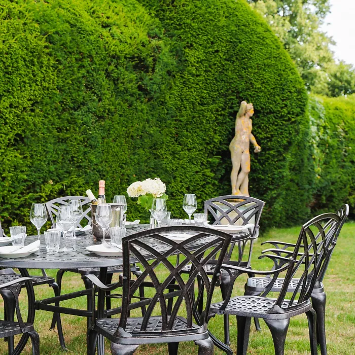 Lazy Susan Catherine Antique Bronze 8 Seater Metal Garden Furniture set