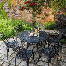 Lazy Susan Alice Antique Bronze 6 Seater Metal Garden Furniture set