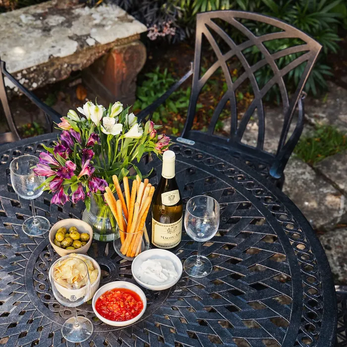 Lazy Susan Alice Antique Bronze 6 Seater Metal Garden Furniture set