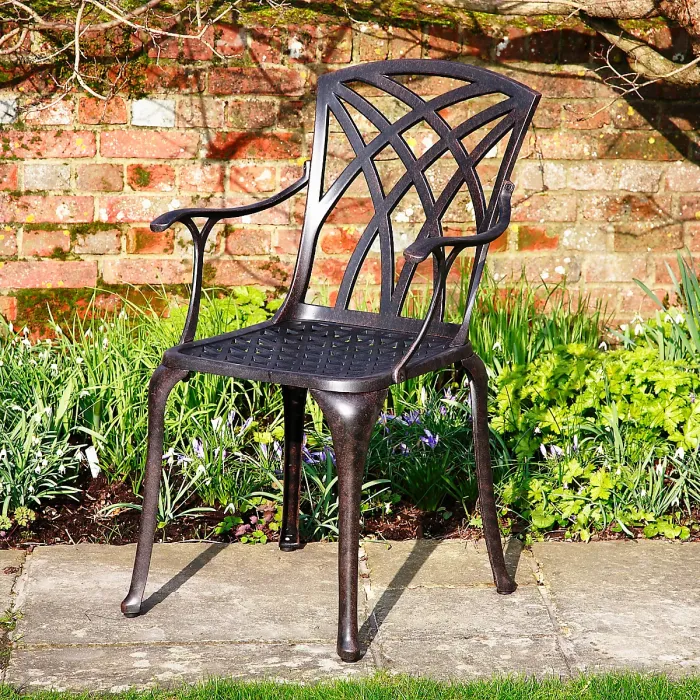 Lazy Susan Alice Antique Bronze 6 Seater Metal Garden Furniture set