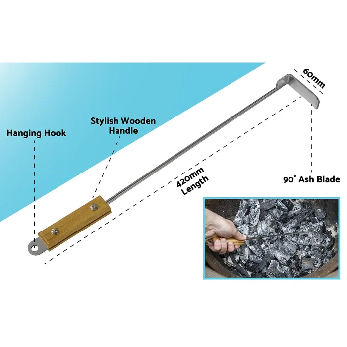Dellonda Ash Scraper Tool for Kamado BBQ