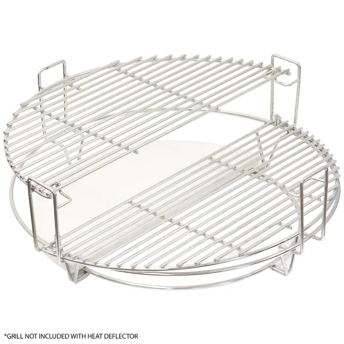 Dellonda Kamado Halfmoon Ceramic Heat Deflector Plates 15" - Set of 2