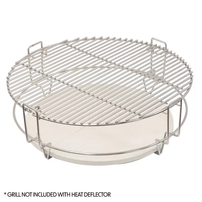 Dellonda Kamado Halfmoon Ceramic Heat Deflector Plates 15" - Set of 2