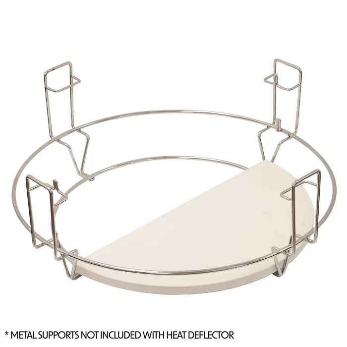 Dellonda Kamado Halfmoon Ceramic Heat Deflector Plates 15" - Set of 2