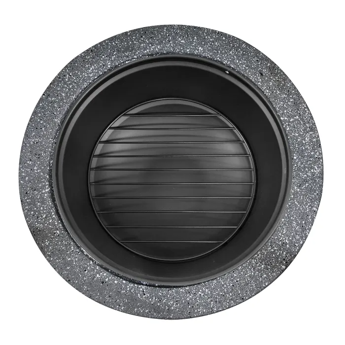 Round MgO Fire Pit with BBQ Grill, 60cm, Safety Mesh Screen - Dark Grey - DG189