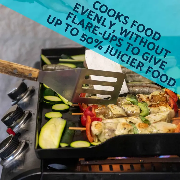 Dellonda 3 Burner Portable Gas Plancha 7.5kW Hot Plate BBQ, Cover, S/Steel