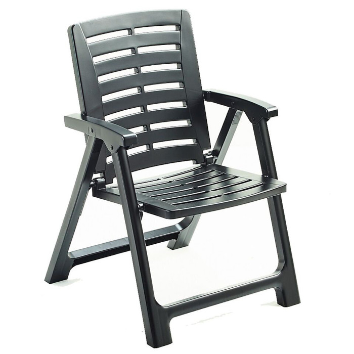 URBNGARDEN 72cm Height Table with 4 Chairs Outdoor Patio Garden Furniture Black Round Plastic Table and Folding Chairs Set