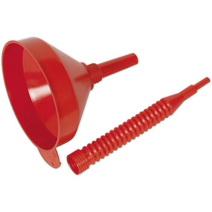 200mm Polyethylene Funnel with Flexible Spout and Filter - Ideal for Vehicles