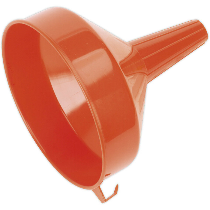 185mm Medium Funnel with Fixed Spout for Oil and Fuel - Durable with Side Hook