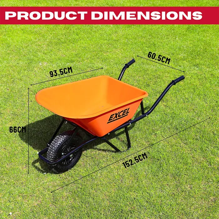 Excel Heavy Duty 100L Wheelbarrow HDPE Plastic Tray