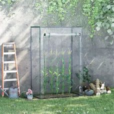 Outsunny 100 x 50 x 150cm Greenhouse w/ Zipper Roll-up Door Outdoor Transparent