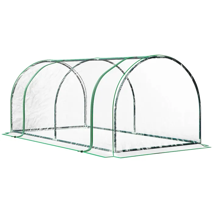 Outsunny Tunnel Greenhouse Grow House Steel Frame PVC Clear 200x100x80 cm