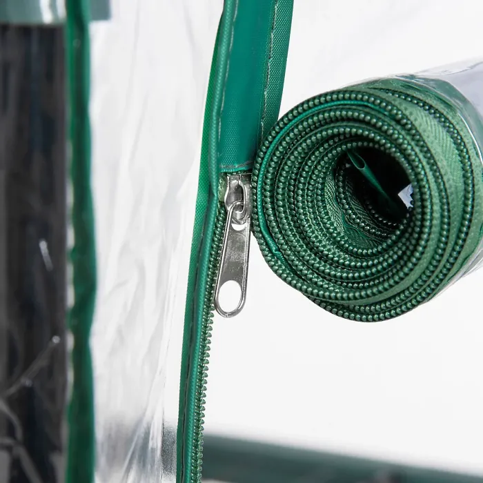 Outsunny 5 Tier Mini Greenhouse Grow House w/ Roll Up Door, Green