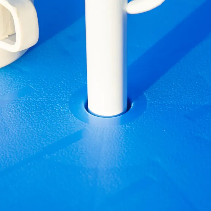 Outsunny Kids Foldable Four-Piece Garden Set w/ Table, Chairs, Umbrella - Blue