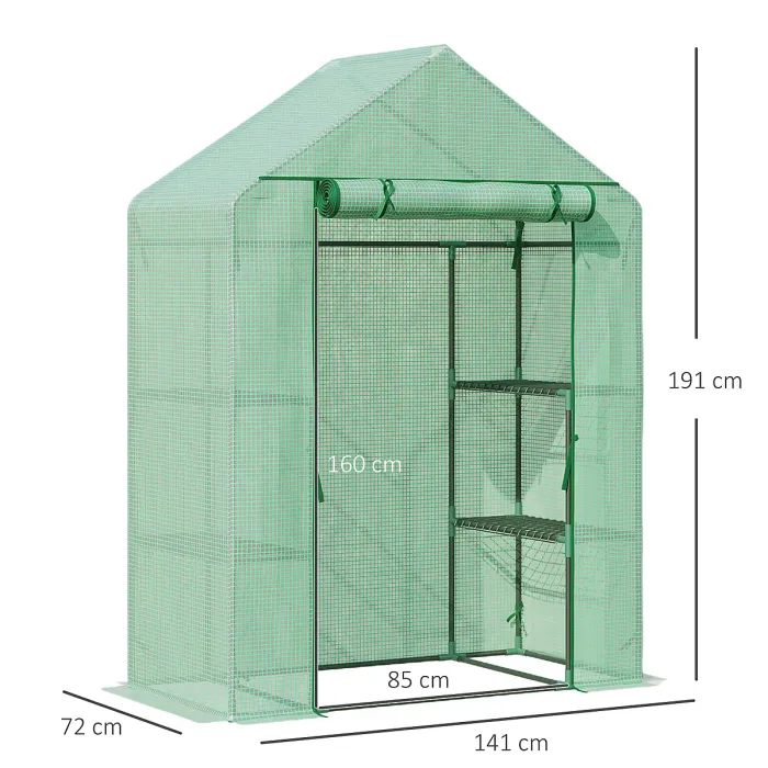 Outsunny Greenhouse for Outdoor Portable Gardening Plant Grow House Green