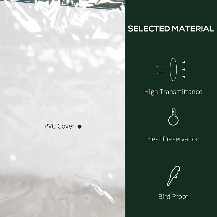 Outsunny 3 Tier Mini Greenhouse Grow House w/ Roll Up Door, Clear