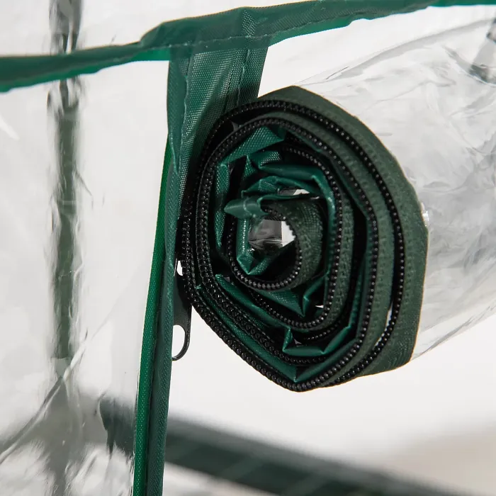 Outsunny 3 Tier Mini Greenhouse Grow House w/ Roll Up Door, Clear