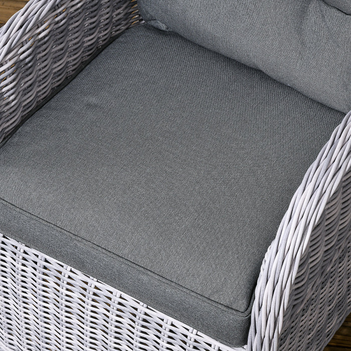 Outsunny 4 PCs Outdoor Rattan Sofa Set, Wicker Sectional Sofa Set Mixed Grey