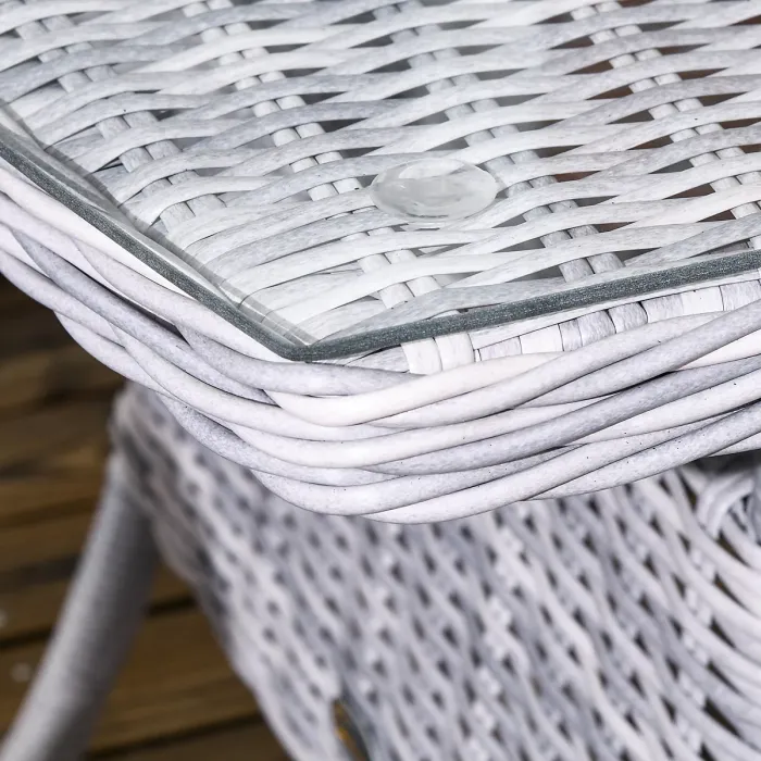 Outsunny 4 PCs Outdoor Rattan Sofa Set, Wicker Sectional Sofa Set Mixed Grey