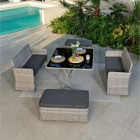 Trinity Garden Cube Set with Bench, Grey