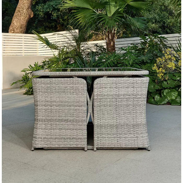 Trinity Garden Cube Set with Bench, Grey