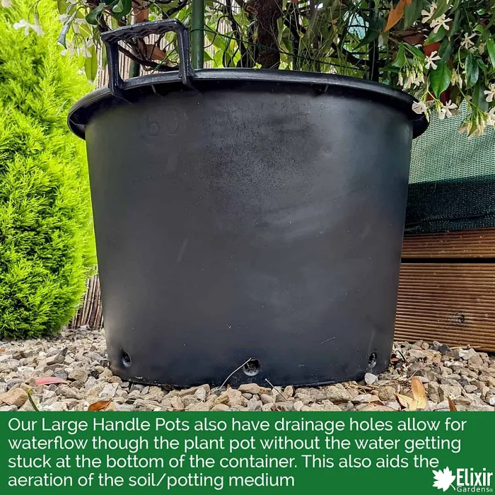 Elixir Gardens Heavy Duty 110 Litre Tree & Shrub Patio Recycled Plastic Container Pots/Tubs with Handles x5