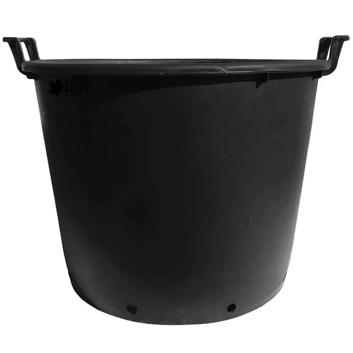 Elixir Gardens Heavy Duty 130 Litre Tree & Shrub Patio Recycled Plastic Container Pots/Tubs with Handles x3