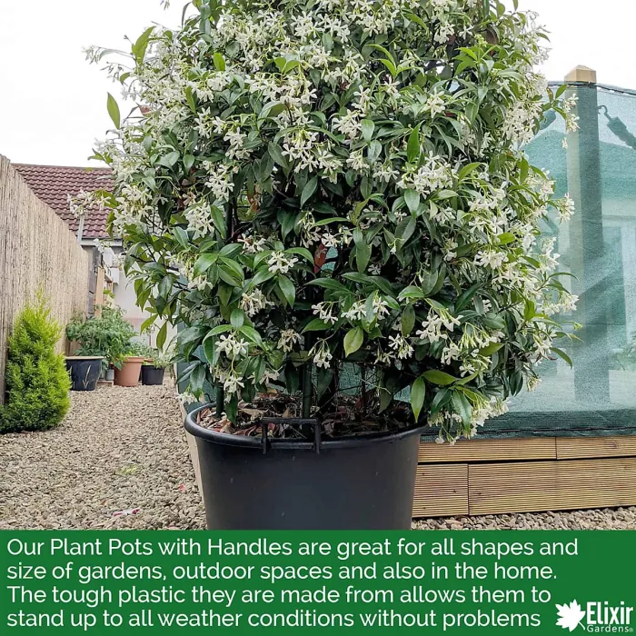 Elixir Gardens Heavy Duty 130 Litre Tree & Shrub Patio Recycled Plastic Container Pots/Tubs with Handles x9