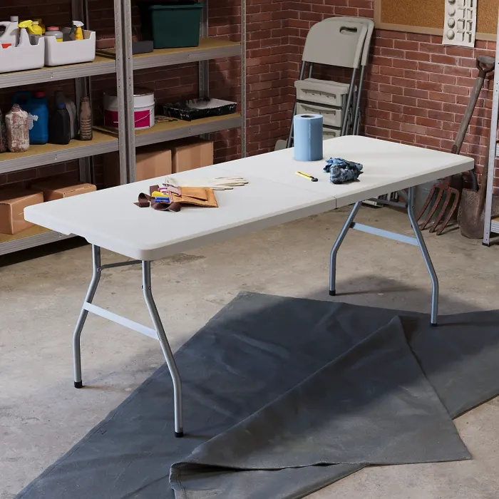 Home Vida Folding 3 Piece Set - 6ft Heavy Duty Portable Folding Table & Chairs - Ready Assembled