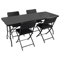 Woodside Rattan Table & Chairs - 6ft Table & 4 Chairs