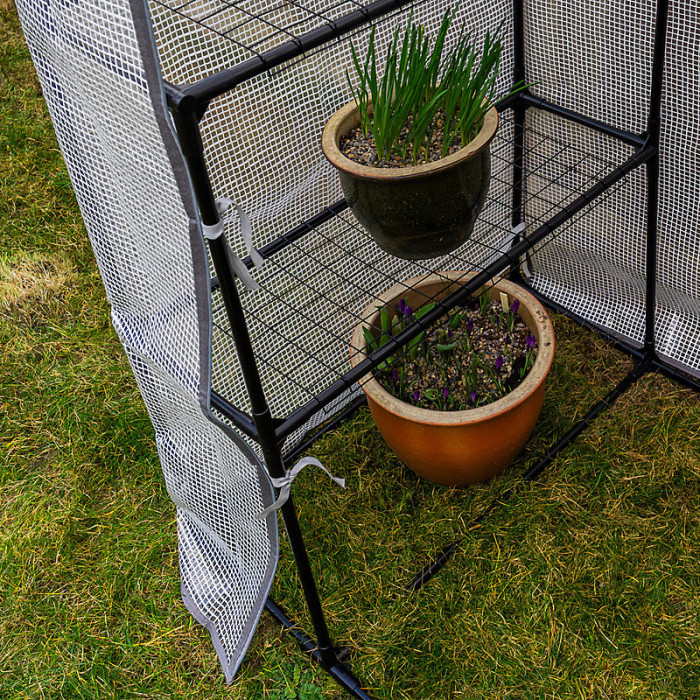 Woodside Walk-in Greenhouse with Netted PE Cover, 143x73x195cm