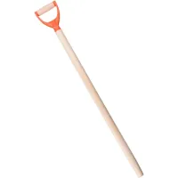 D Type Wooden Shaft Handle 100 cm / 39 in - Hardwood Replacement Handle for Shovel, Spade, Fork - 40 mm to 25 mm Tapered (Plastic)