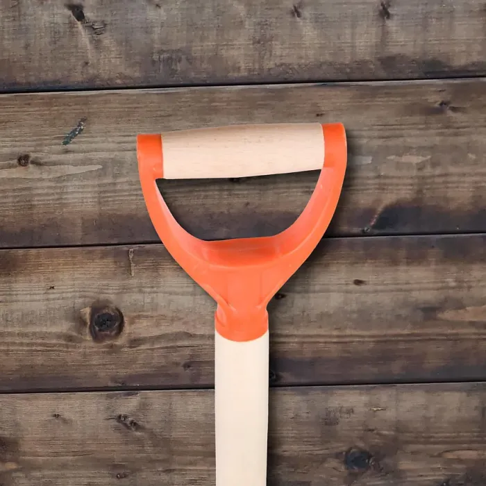 D Type Wooden Shaft Handle 100 cm / 39 in - Hardwood Replacement Handle for Shovel, Spade, Fork - 40 mm to 25 mm Tapered (Plastic)