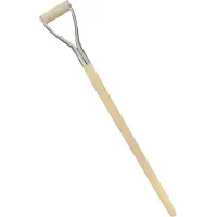 D Type Wooden Shaft Handle 100 cm / 39 in - Hardwood Replacement Handle for Shovel, Spade, Fork - 40 mm to 25 mm Tapered (Metal)