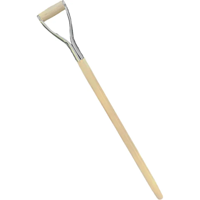 D Type Wooden Shaft Handle 100 cm / 39 in - Hardwood Replacement Handle for Shovel, Spade, Fork - 40 mm to 25 mm Tapered (Metal)