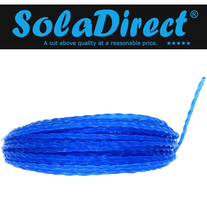 Trimmer Line Strimmer Line Heavy-Duty Twist Shaped Low Noise for Grass Trimmers and Brushcutters (Blue, 2.0 mm x 15 metres)