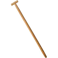 Lacquered Beechwood Shovel Handle 100 cm / 39 in - Ergonomic T-Grip Wooden Shaft for Spade, Fork, Shovel - 40 mm to 30 mm Tapered