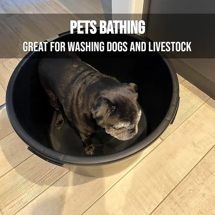 40 Litre Heavy Duty Multi Tub Bucket - 71 x 40 x 22 cm Rectangular Black Utility Container for Agriculture, Gardening, Equestrian