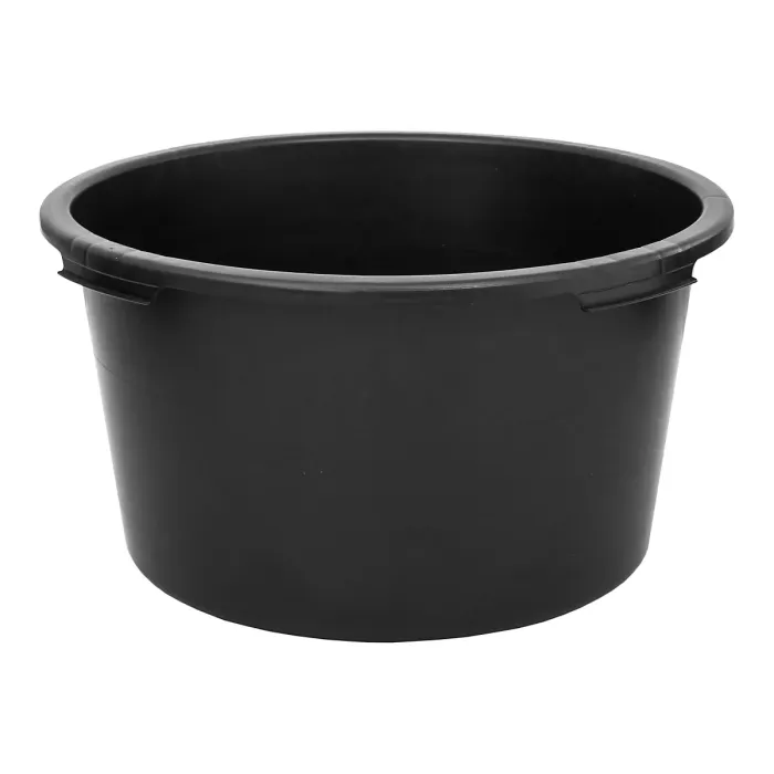 45 Litre Heavy Duty Multi Tub Bucket - 51 x 51 x 28 cm Round Black Utility Container for Agriculture, Gardening, Equestrian
