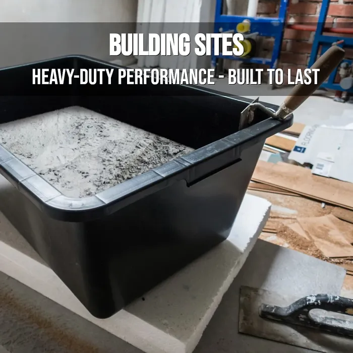 65 Litre Heavy Duty Multi Tub Bucket - 58 x 58 x 35 cm Round Black Utility Container for Agriculture, Gardening, Equestrian