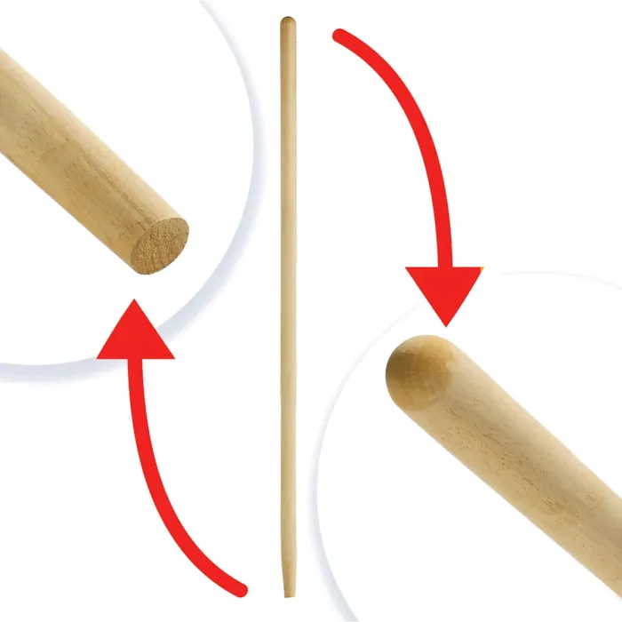 2 x Hardwood Rake Handle Replacement 120 cm / 47" Long Wooden Shaft for Hoe, Broom, Spade, Shovel, Fork - Durable Garden Pole