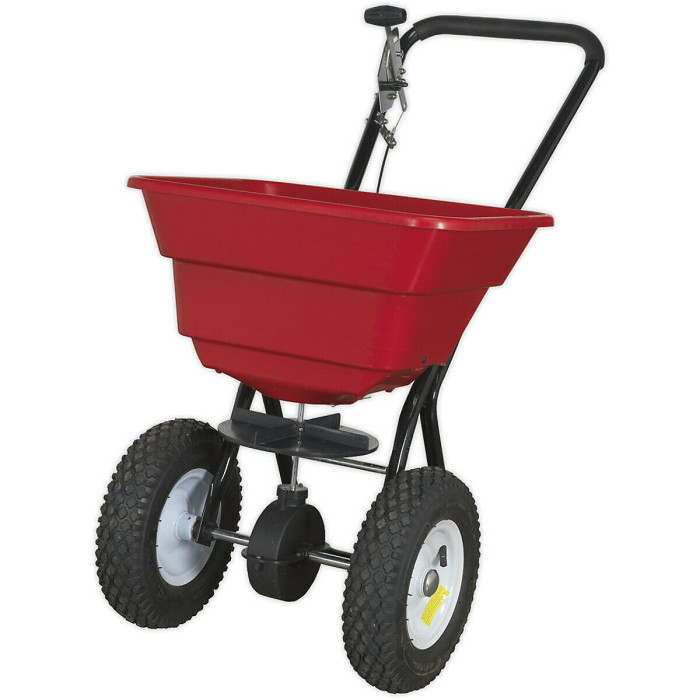 Walk Behind Broadcast Spreader - 37kg Capacity Hopper - 360 Degree Spray